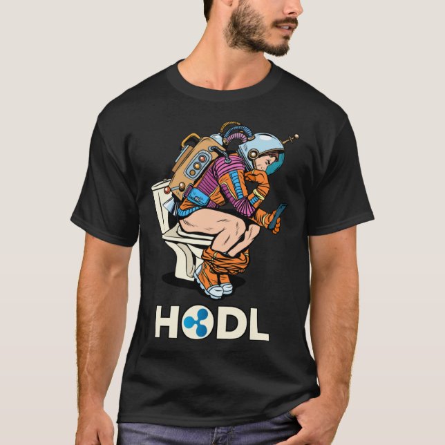 Camiseta Cryptocurrency Talk Ripple XRP HODL Space Man On T (Anverso)