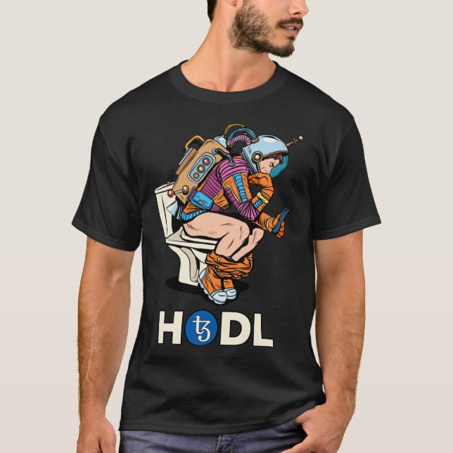 Camiseta Cryptocurrency Talk Tezos HODL XTZ Space Man On (Anverso)