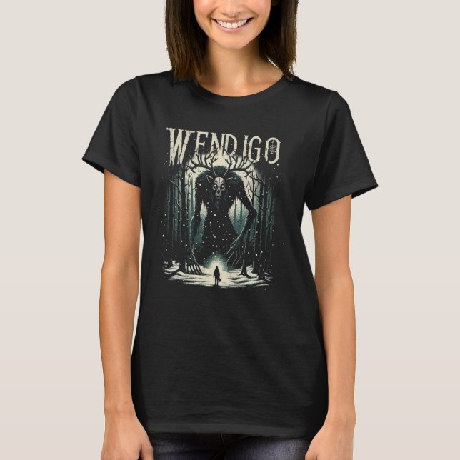Camiseta Cryptozoología C de Wendigo Monster Legendario (Anverso)