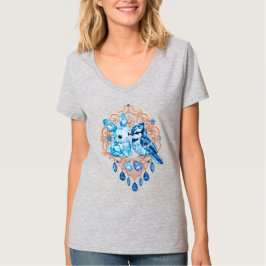 Camiseta Crystal Blue Bunny and Blue Jay Heart