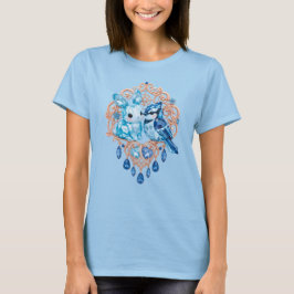 Camiseta Crystal Blue Bunny and Blue Jay Heart