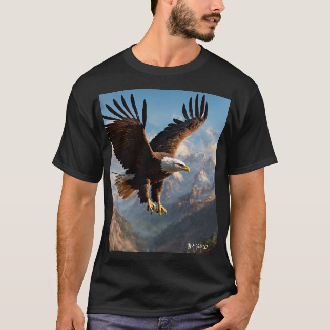 Camiseta Crystal Eagle in Flight – Symbol of Independence & (Anverso)