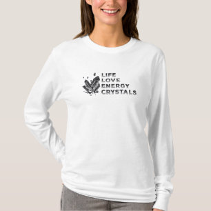 Camiseta Crystal Healing Gemstone Life Love Energy Crystals