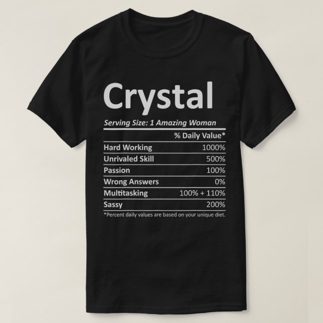 Camiseta CRYSTAL Nutrition Nombre personalizado Graciosa Ch (Diseño del anverso)