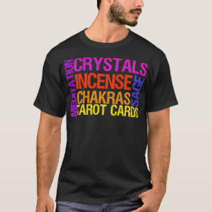 Camiseta Crystals Sage Incense Chakras Meditación Tarot Spi
