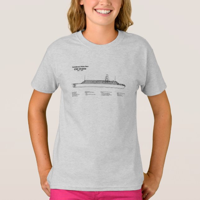 Camiseta CSS Virginia - Ship Blueprint Planes SD (Anverso)