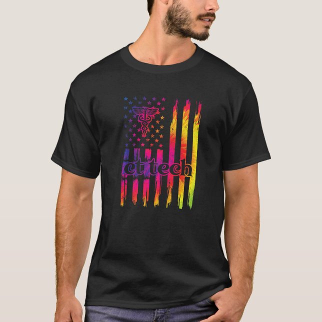 Camiseta Ct Tech Us Flag Computed Tomography Tech (Anverso)