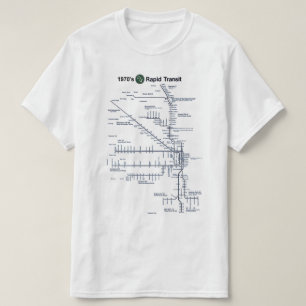 Camiseta CTA "L" Rapid Transit 1970 Map Chicago, Illinois