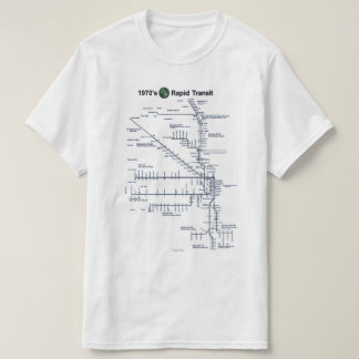 Camiseta CTA "L" Rapid Transit 1970 Map Chicago, Illinois