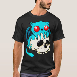 Camiseta Cthulhu Cat Cute Kawaii Cathulhu Kitten Fun Skull