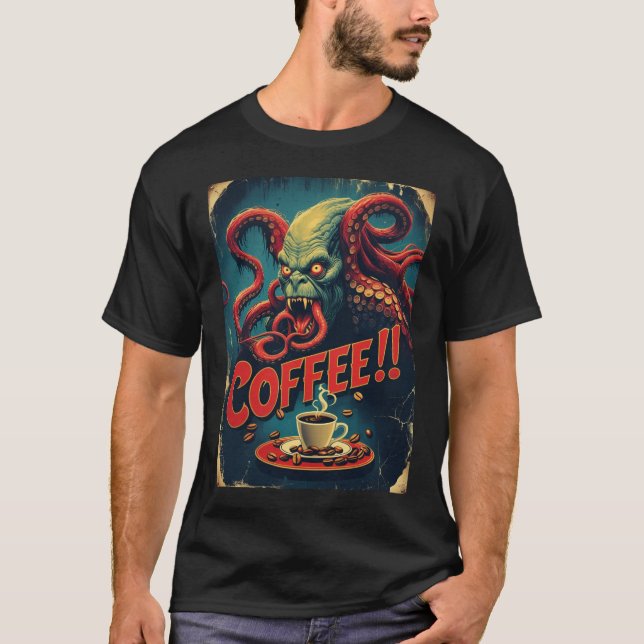 Camiseta Cthulhu Coffee Shirt | Funny Sea Monster Tee (Anverso)