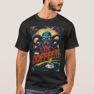 Camiseta Cthulhu Coffee Shirt   Kraken Sea Monster Tee