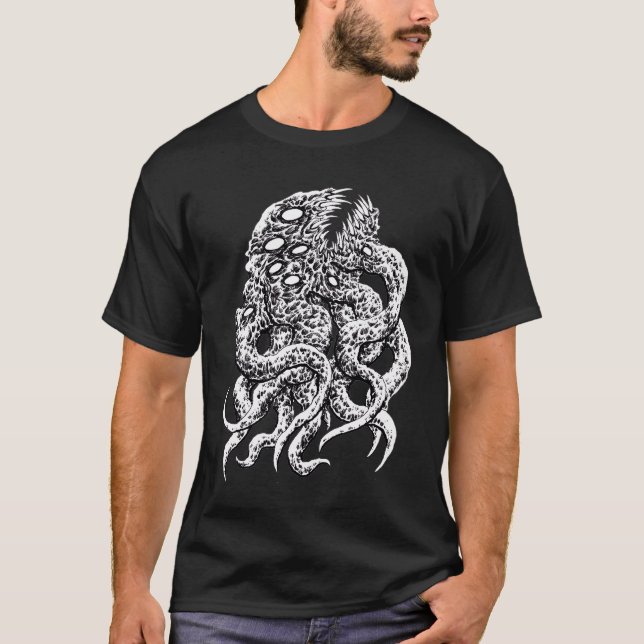 Camiseta Cthulhu Creature Ink Black T-shirt (Anverso)