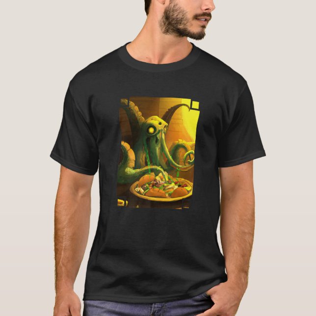 Camiseta Cthulhu Eating A Plate Of Tacos Cthulhu Eating Tac (Anverso)