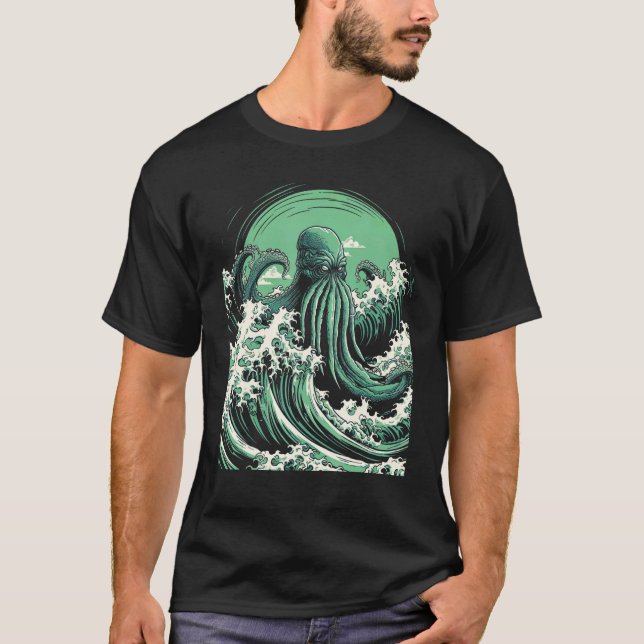 Camiseta Cthulhu - El gran monstruo de Kanagawa (Anverso)
