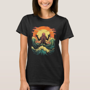 Camiseta Cthulhu - Gran Ola Japonesa De Hokusai En Kanagawa
