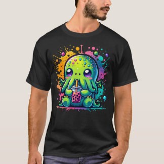 Camiseta Cthulhu Kawaii Anime Alien Tea de Burbuja