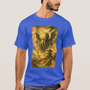 Camiseta Cthulhu sobre Edo Vintage Ukiyoe Japonés Cósmico H