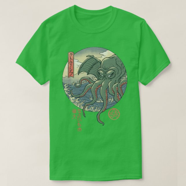 Camiseta Cthulhu Ukiyoe (Diseño del anverso)