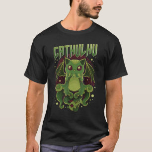 Camiseta Cthulhu, un gato católico gracioso