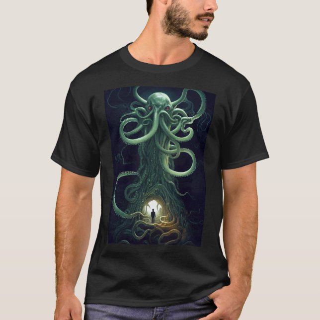 Camiseta Cthulhu, un portal de terror cósmico (Anverso)