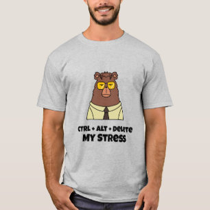 Camiseta Ctrl + Alt + Borrar mi oficina de estrés ocupado