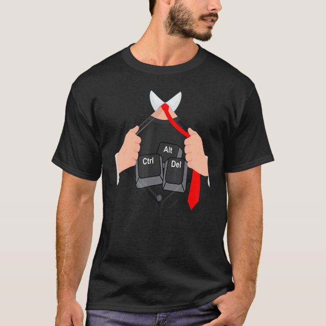Camiseta Ctrl Alt Del I pirata informático de computadora C (Anverso)