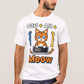 Camiseta Ctrl Alt Meow Programador Gato Codificaci
