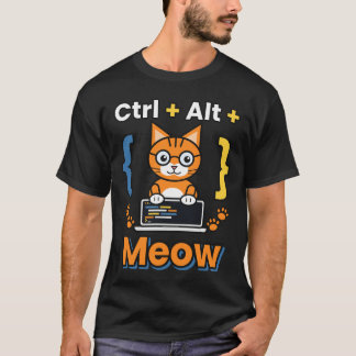 Camiseta Ctrl Alt Meow Programmer Cat Coding Geek