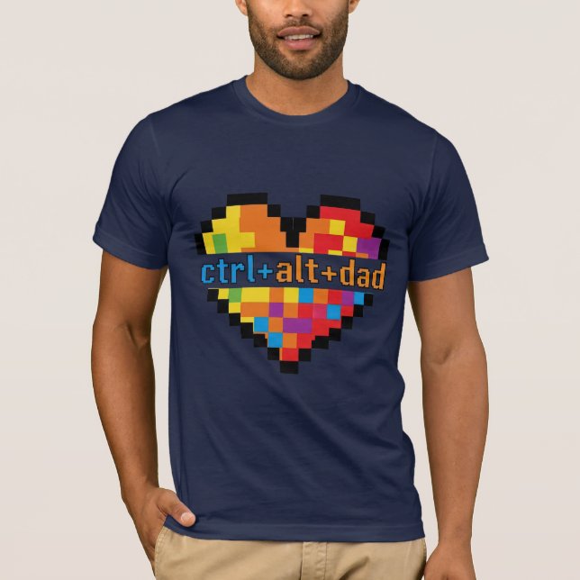 Camiseta Ctrl + Alt + Papá Geek Dad (Anverso)