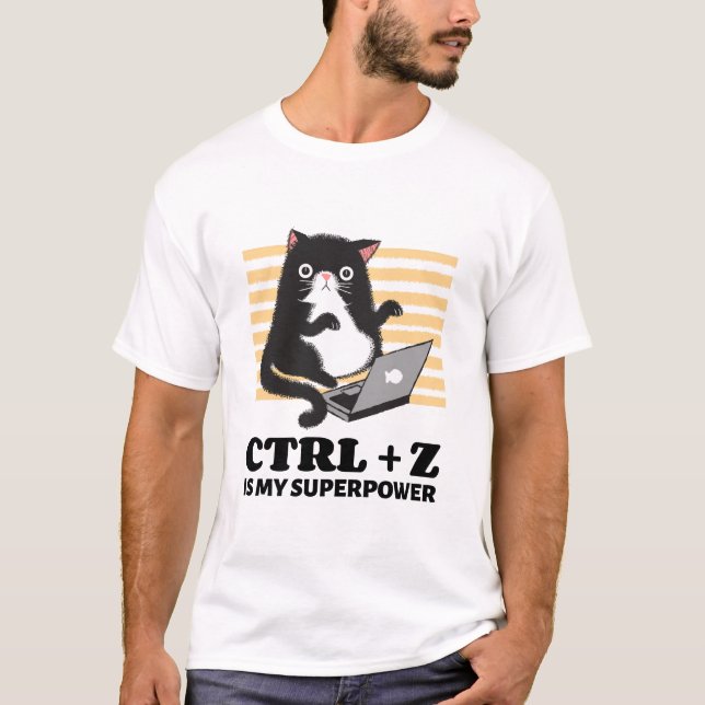 Camiseta Ctrl + Z es mi súperpoder modelo 3D (Anverso)