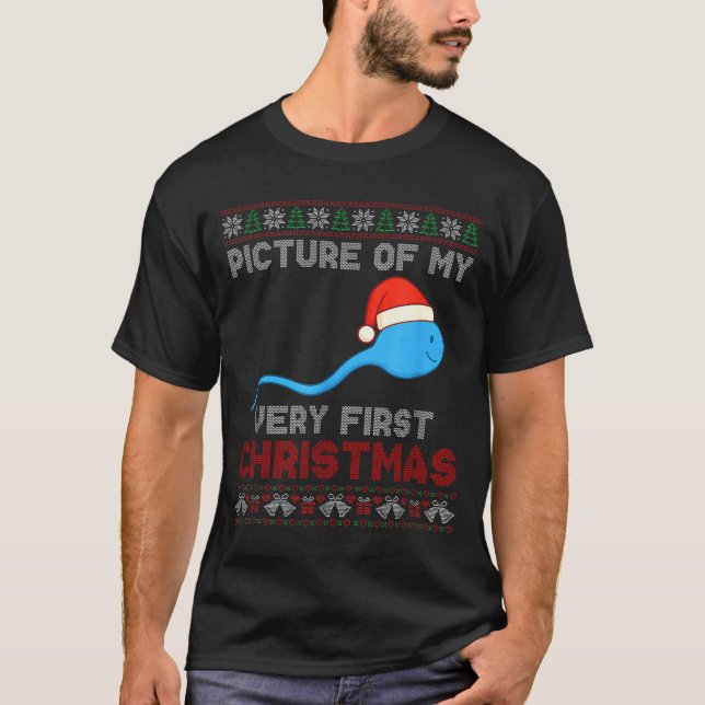 Camiseta Cture Of My Very First Christmas Joke Funny Xmas  (Anverso)