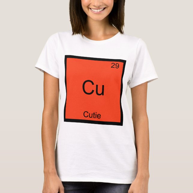 Camiseta Cu - Elemento Químico Cutie Símbolo Funny Periódic (Anverso)