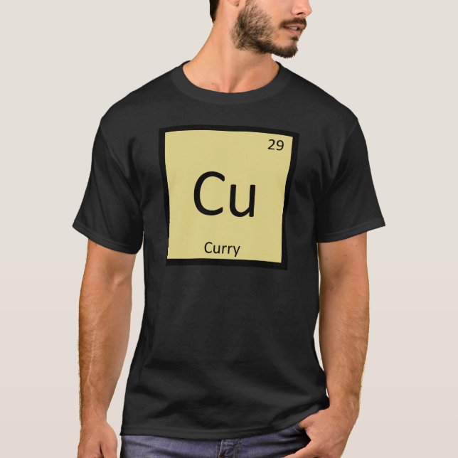 Camiseta Cu - Química de especias de curry Símbolo de tabla (Anverso)