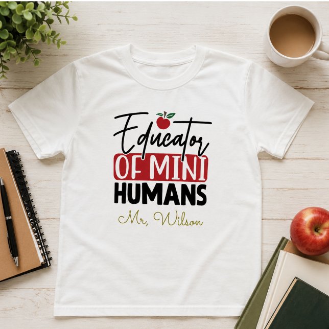Camiseta Cuaderno de Educador de Pequeños Humanos – Profeso (Educator of Mini Humans Notebook – Funny Teacher T-Shirt)