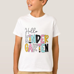 Camiseta Cuaderno De Lápiz Para Maestra Elegante Hola Kinde