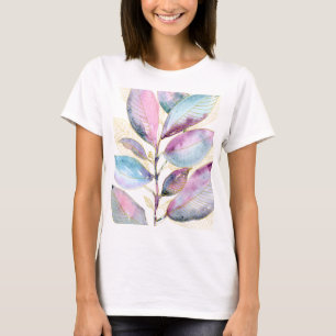 Camiseta Cuaderno espiral de hojas botánicas de acuarela pa