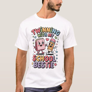 Camiseta Cuaderno y Bolígrafo Lindos para Gemelar con Mi Me