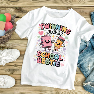 Camiseta Cuaderno y Bolígrafo Lindos para Gemelar con Mi Me