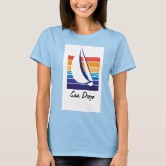 Camiseta Cuadrada de color de barco_San Diego