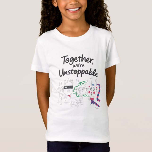 Camiseta Cuadrada De Héroes Dibujados A Mano - Cóm (Anverso)