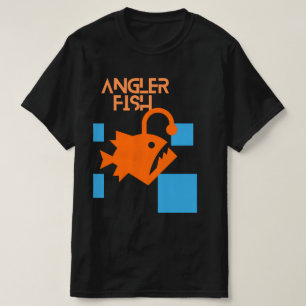 Camiseta Cuadrada Naranja Turquesa de Pez Linterna