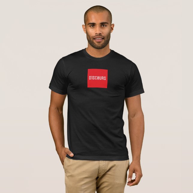 camiseta cuadrada roja D1SC0URS (Anverso completo)