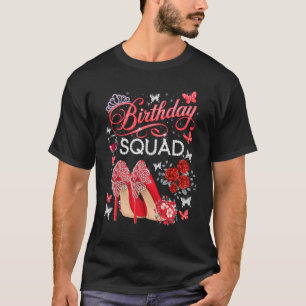 Camiseta Cuadrado de cumpleaños Diva Escuadrón Corona Coraz