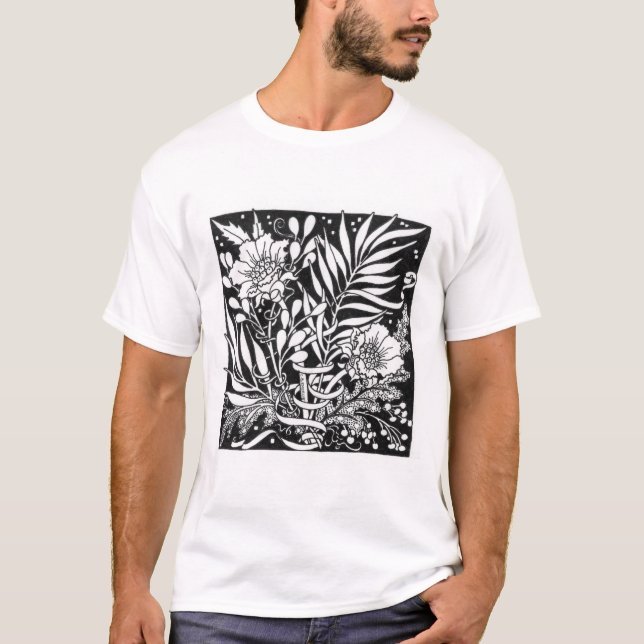 Camiseta Cuadrado de dos flores (Anverso)