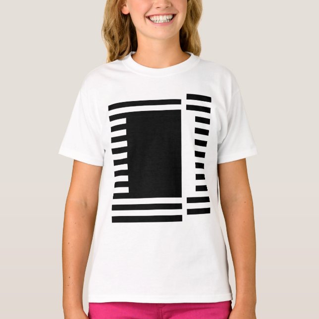 Camiseta cuadrado de líneas en negrita (Anverso)