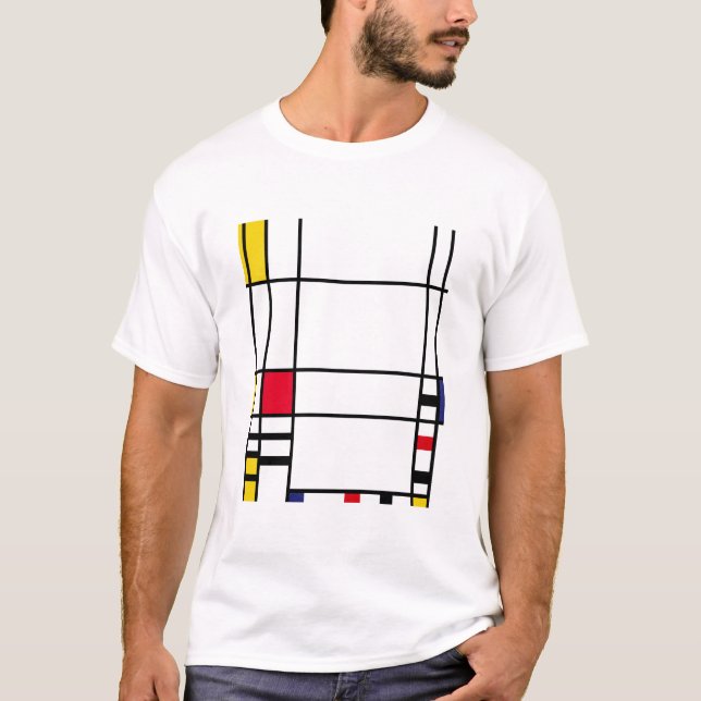 Camiseta Cuadrado de Mondrian "Trafalgar " abstracto del (Anverso)
