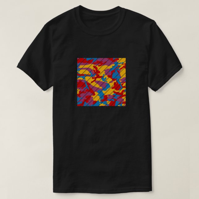 Camiseta Cuadrado de patrón de vídeo negrita (Diseño del anverso)