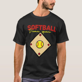 Camiseta Cuadrado de softbol: Juega duro y brillante brilla