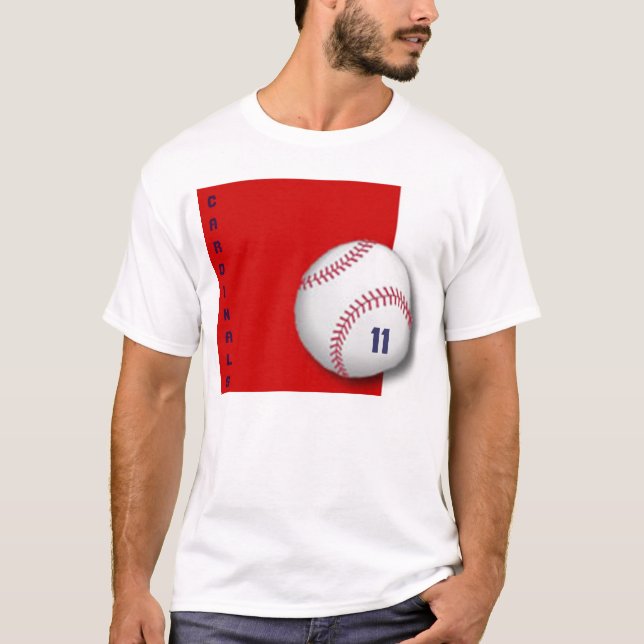 Camiseta cuadrado rojo del béisbol, CARDENALES (Anverso)